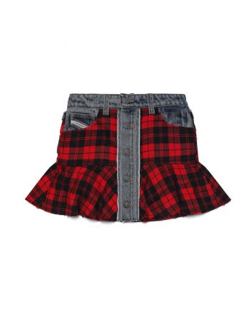 Checked Mini Skirt In Bouclé Wool