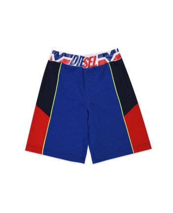 Boys Blue Cotton Logo Shorts