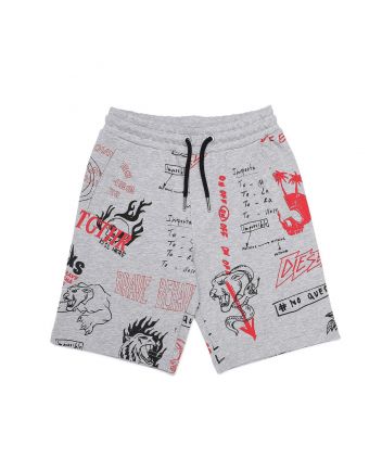 Boys Grey Printed Shorts