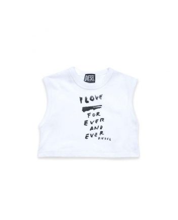 White Slogan Printed Crop T-Shirt