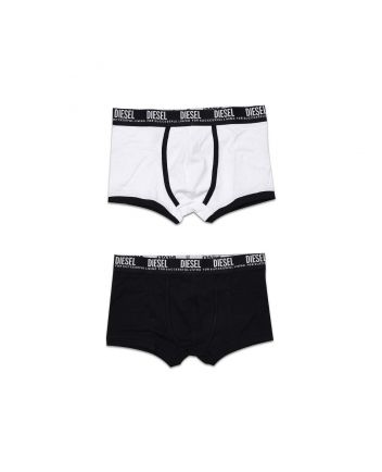 Pack of 2 black and white boxers with logo