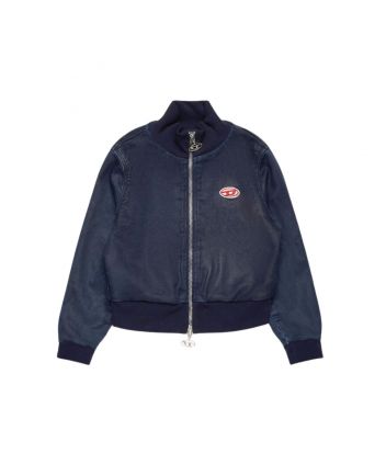 Unisex Navy Blue Logo-Embroidered Jacket