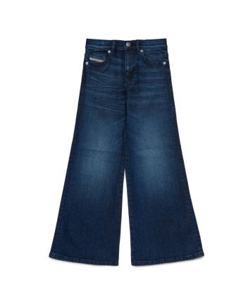Girls Demin Blue Wide Legs Jeans