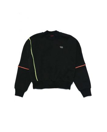 Diesel Black Sweatshirt With Fluo Stitching