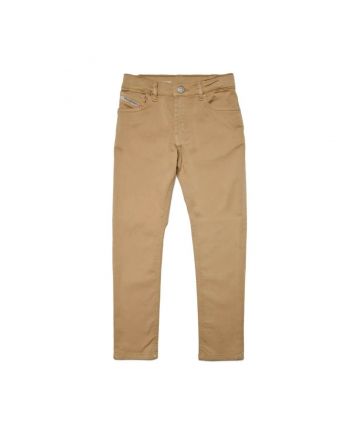 Boys Beige Mid-Rise Straight-Leg Jeans