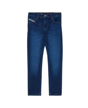 Boys Blue Denim Straight-Cut Leg Jeans