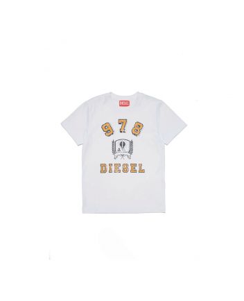 White Jersey T-Shirt With Crest And Logo