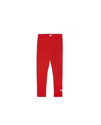 Red Leggings Pants With Logo At Ankle