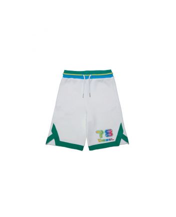 White Basketball Shorts With Drawstring Waistband