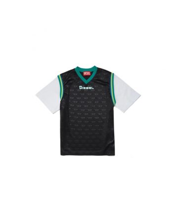 Technical Fabric Basketball T-Shirt With Allover Logo