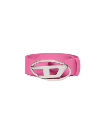 Girls Pink Leather Belt With Logo