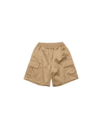 Beige Shorts In Satin And Linen Blend