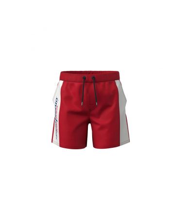 Red Boxer Shorts With Logo And Drawstring Waistband