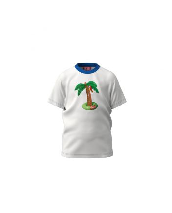 Cotton T-shirt with palm tree print