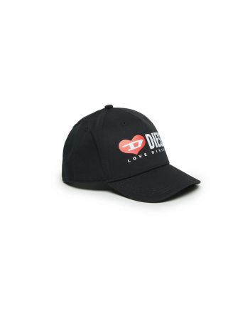 Black Gabardine Baseball Cap With Diesel Love Division Logo