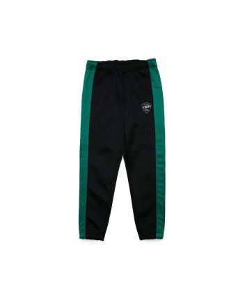 Boys Black Monogram-Pattern Striped Trouser