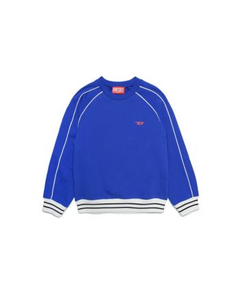 Boys Blue Cotton Crew-Neck Sweatshirt