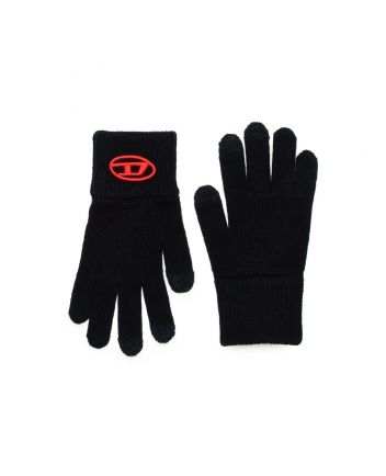 Unisex Black D-Logo Knitted Gloves