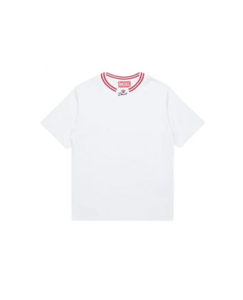 Boys White Crew-Neck Half Sleeves T-Shirt