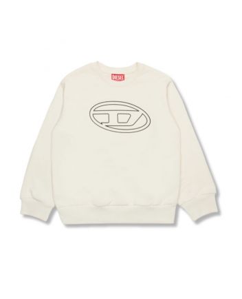 Boys Ivory Sweatshirt With Embossed D-Logo