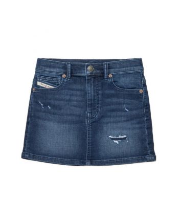 Girls Denim Blue Skirt With 5-Pockets