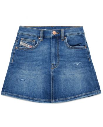 Girls Denim Blue JoggJeans Skirt With Rips
