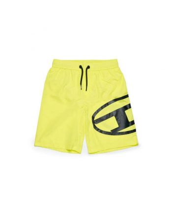 Boys Yellow Logo-Print Swim Shorts