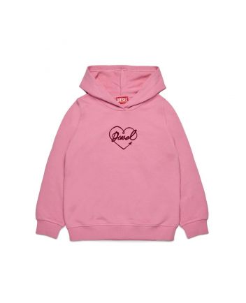 Girls Pink Diesel Heart-Logo Hoodie