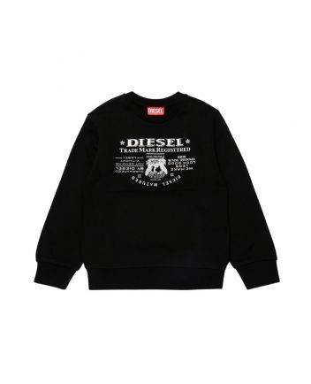 Boys Black Jacron-Print Crew-Neck Sweatshirt