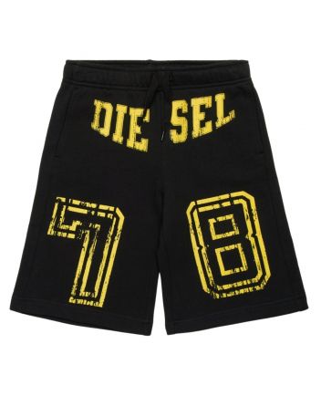 Boys Black Fleece Shorts With College Graphics