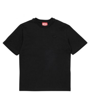 Boys Black Logo-Embroidered T-shirt