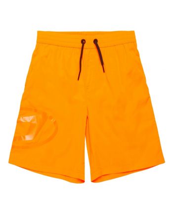 Boys Orange Swim Shorts With Oval D logo