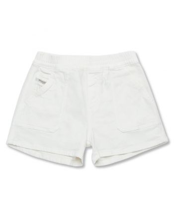 Girls White Logo-Print Cotton Shorts