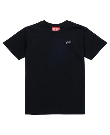 Boys Black Logo-Print Cotton T-Shirt