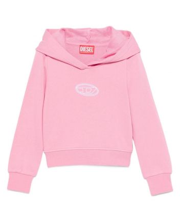 Girls Pink Logo-Patch Hoodies