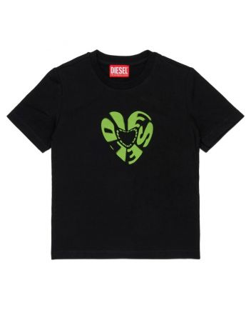 Girls Black Logo-Print T-Shirt