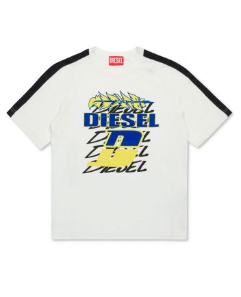 Boys White Logo-Print T-shirt