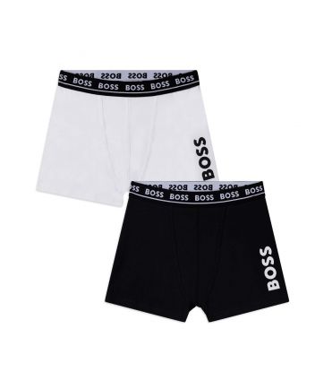 Boys White & Black Boxer