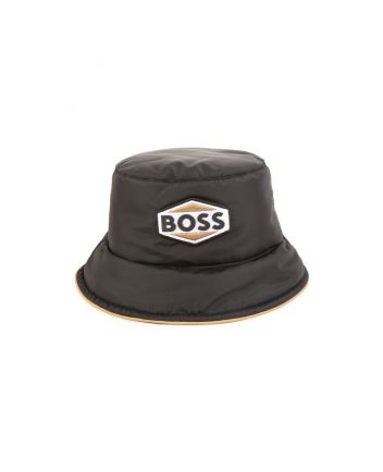 Boys Black Padded Bucket Hat