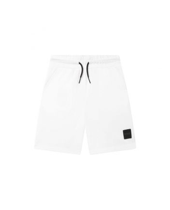 Boys White Jersey Logo Shorts