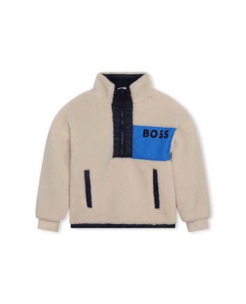 Boys Ivory Sherpa Fleece Sweatshirt