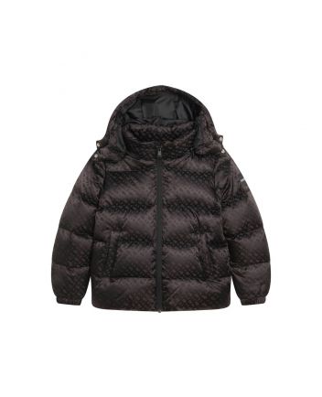 Boys Black Monogram Down Padded Jacket