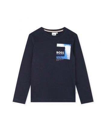 Boys Navy Blue Dream Big Cotton T-Shirt