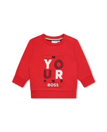 Baby Unisex Red Slogan-Print Sweatshirt