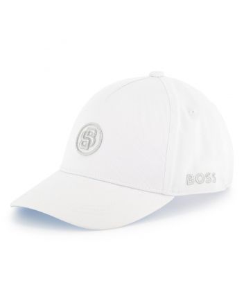 Unisex White Cotton Double B Cap