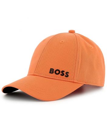 Unisex Orange Cotton Logo-Applique Cap