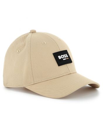 Boys Beige Logo-Patch Baseball Cap