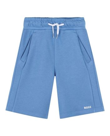 Boys Blue Logo-Print Cotton Shorts