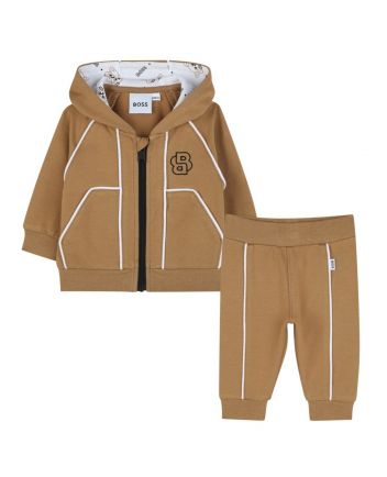 Baby Boys Beige Double B Logo Tracksuit