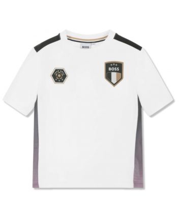 Boys White Team Boss Football T-Shirt